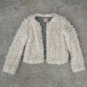 Candies Faux Fur Off White Jacket (S)
